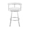 Armen Living Nolagam Swivel Counter Stool in Brushed Stainless Steel with White Faux Leather 840254335622 - alternate 5